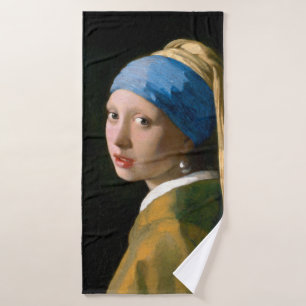 Girl with a Pearl Earring, Johannes Vermeer, 1665 Bath Towel