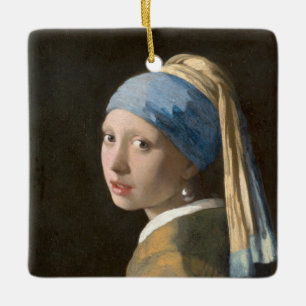 Girl with a Pearl Earring-Johannes Vermeer Art Ceramic Ornament