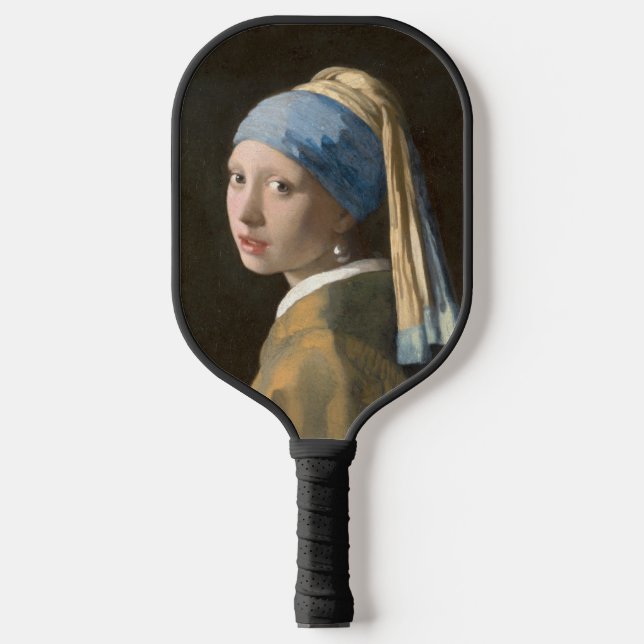 Girl with a Pearl Earring-Johannes Vermeer Art Pickleball Paddle (Front)