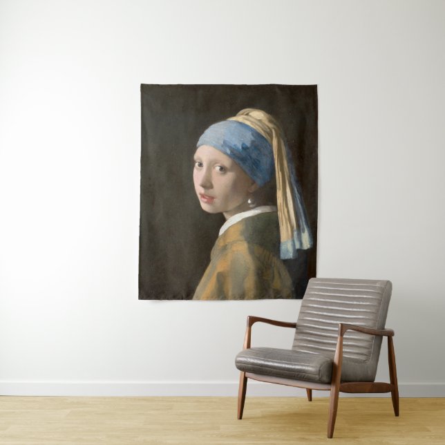Girl with a Pearl Earring-Johannes Vermeer Art Tapestry (In Situ)
