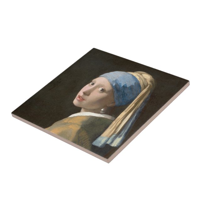Girl with a Pearl Earring-Johannes Vermeer Art Tile (Side)
