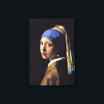 Girl with a Pearl Earring - Johannes Vermeer Canvas Print<br><div class="desc">Girl with a Pearl Earring is an oil painting by Dutch Golden Age painter Johannes Vermeer, dated c. 1665. Girl with a Pearl Earring is Vermeer's most famous painting. It is not a portrait, but rather an "imaginary figure, " or tronie - in this case of a girl painted using...</div>