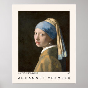 Girl with a Pearl Earring Johannes Vermeer Museum Poster