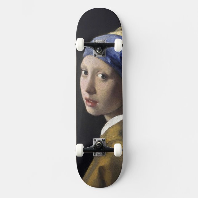 Girl with a Pearl Earring Johannes Vermeer Skateboard (Front)