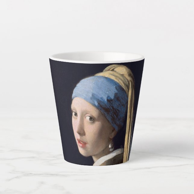Girl with a Pearl Earring-Johannes Vermeer Small Latte Mug (Front)