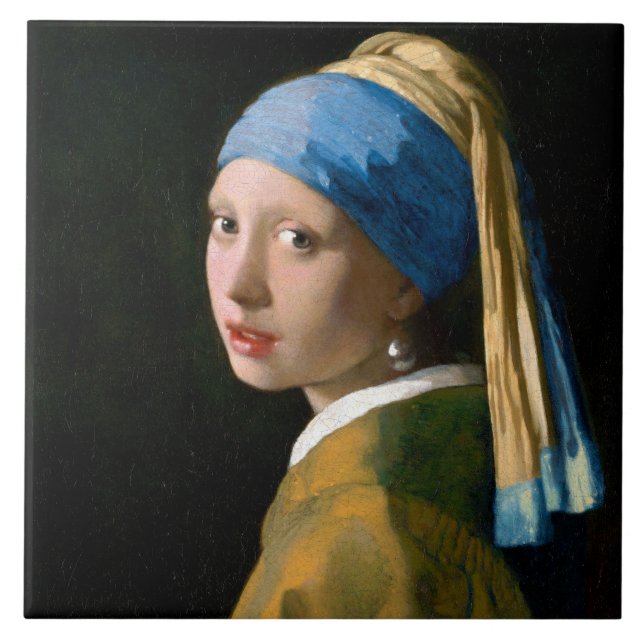 Girl with a Pearl Earring, Johannes Vermeer Tile (Front)