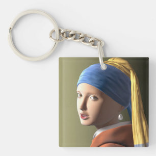 Girl with a pearl earring key ring