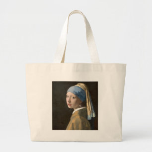 Girl with a Pearl Earring Large Tote Bag