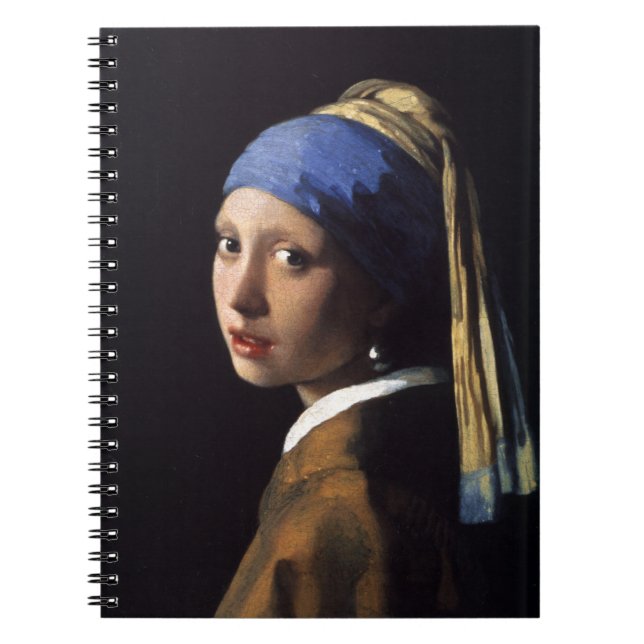 Girl with a Pearl Earring Painting by Vermeer Notebook (Front)
