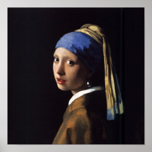 Girl with a Pearl Earring Painting Poster