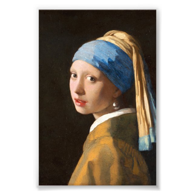 Girl with a Pearl Earring Portrait Painting Photo Print (Front)