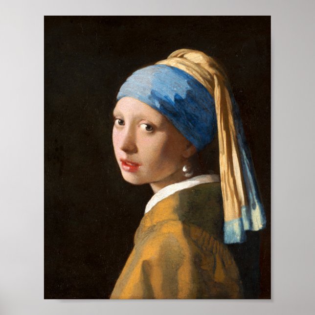Girl with a Pearl Earring Portrait Painting Poster (Front)