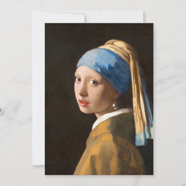 Girl with a Pearl Earring Portrait Painting Thank You Card (Front)