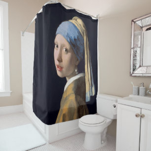 Girl with a Pearl Earring Shower Curtain