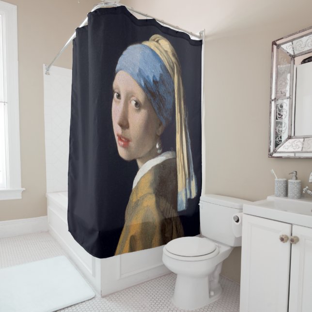 Girl with a Pearl Earring Shower Curtain (In Situ)