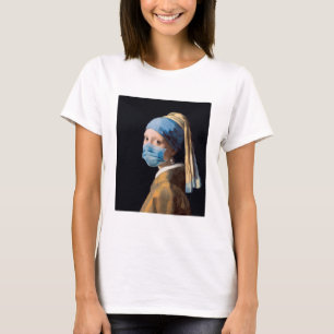 Girl with a Pearl Earring with Mask T-Shirt