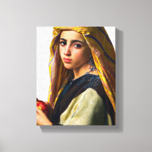 Girl with a Pomegranate by William Bouguereau Canvas Print