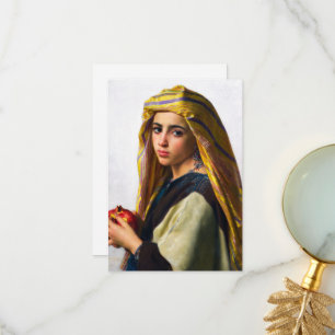 Girl with a Pomegranate by William Bouguereau  Thank You Card