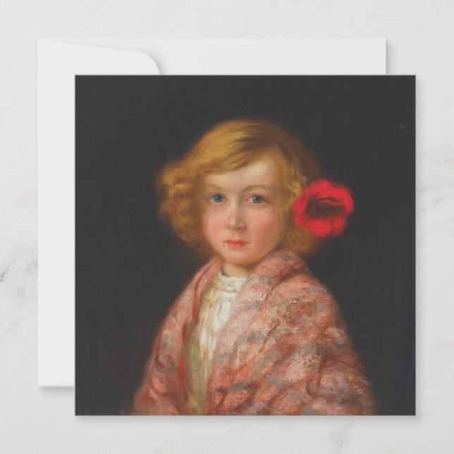 Girl With a Red Flower in Her Hair Card (Front)