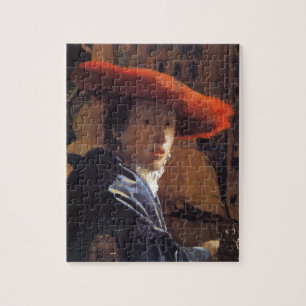 Girl with a Red Hat, c.1665 (oil on panel) Jigsaw Puzzle