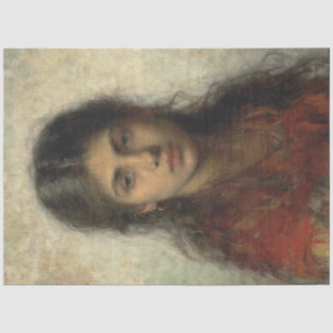 Girl With a Red Shawl (by Alexei Harlamoff) Tissue Paper