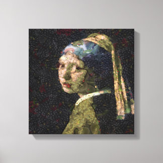 Girl With A Strawberry Earring Fine Art Spoof  Canvas Print