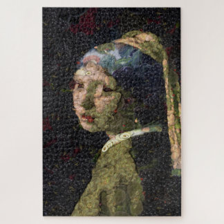 Girl With A Strawberry Earring Fine Art Spoof Jigsaw Puzzle