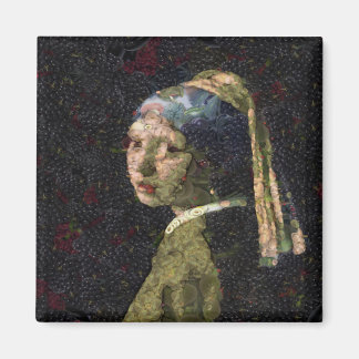 Girl With A Strawberry Earring Fine Art Spoof Magnet