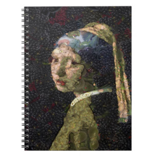 Girl With A Strawberry Earring Fine Art Spoof Notebook