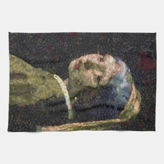 Girl With A Strawberry Earring Fine Art Spoof Tea Towel