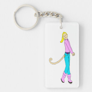 girl with a tail  key ring