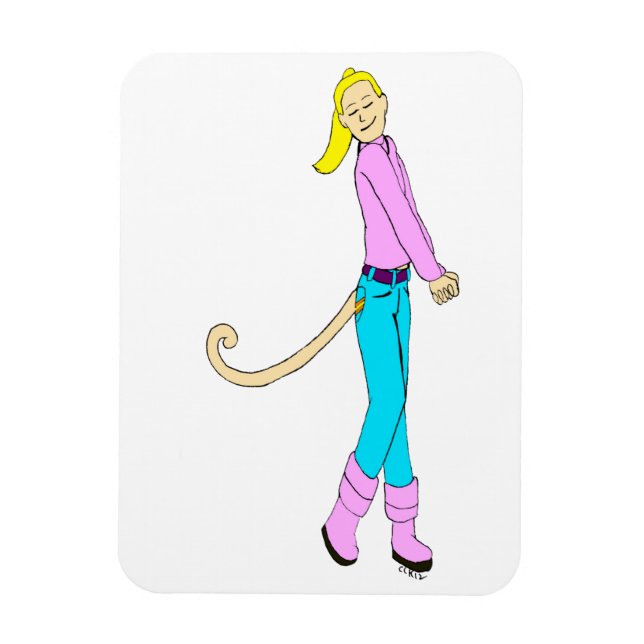 girl with a tail magnet (Vertical)
