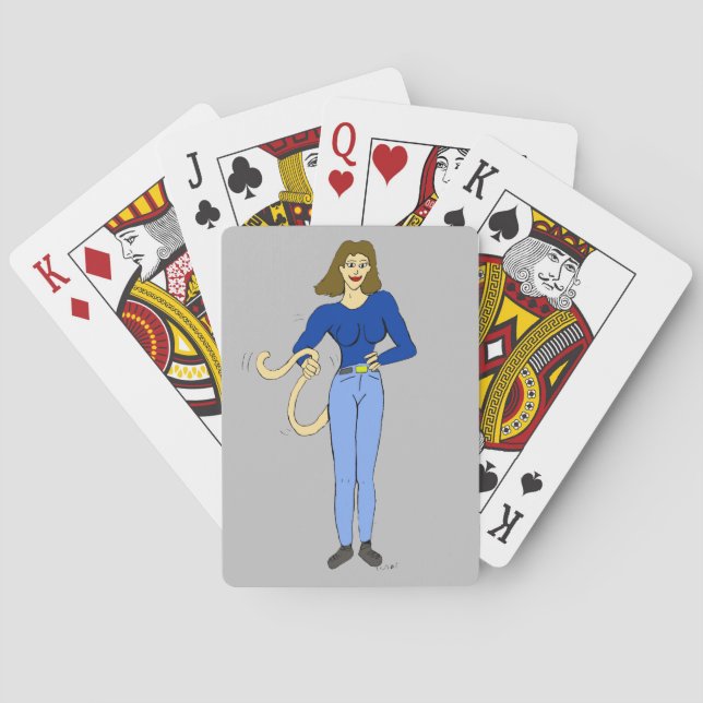 girl with a tail playing cards (Back)