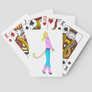 girl with a tail playing cards