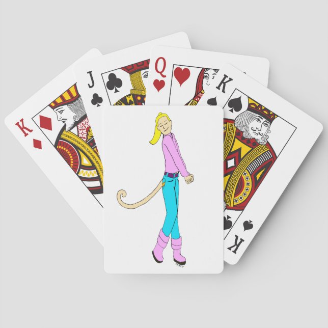 girl with a tail playing cards (Back)
