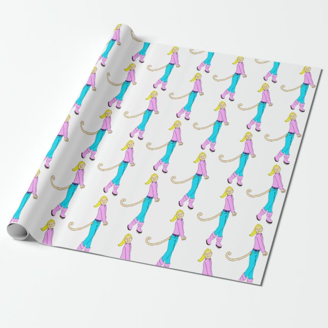 girl with a tail wrapping paper (Unrolled)