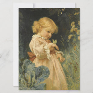 Girl with a Yellow Butterfly (by Frederick Morgan) Card