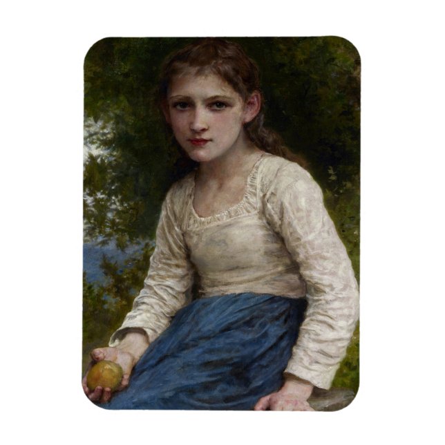 Girl with an Apple by William-Adolphe Bouguereau Magnet (Vertical)