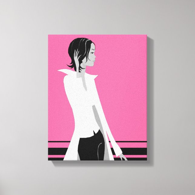 Girl with Attitude Fashion Diva Wrapped Canvas (Front)