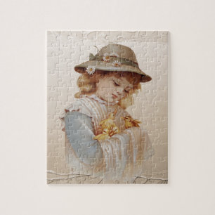 Girl with Baby Ducks Jigsaw Puzzle