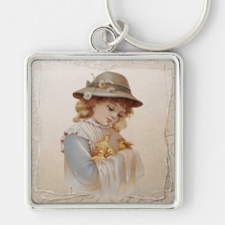 Girl with Baby Ducks Key Ring