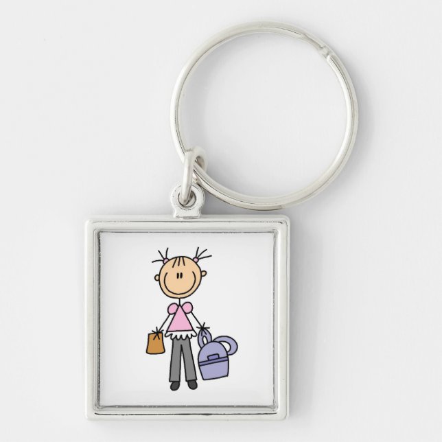 Girl With Backpack Key Ring (Front)