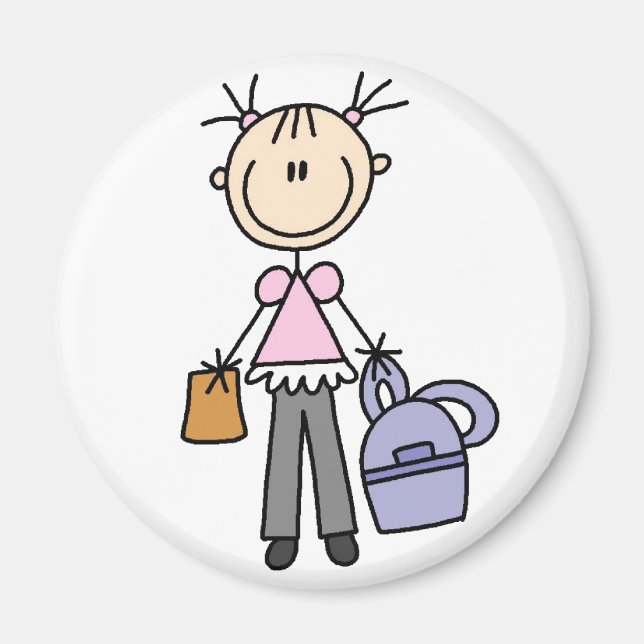 Girl With Backpack Magnet (Front)