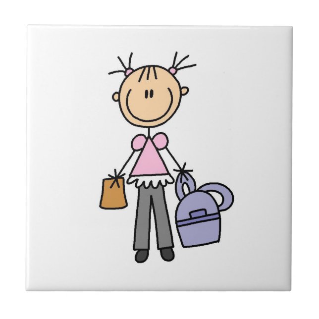 Girl With Backpack Tile (Front)