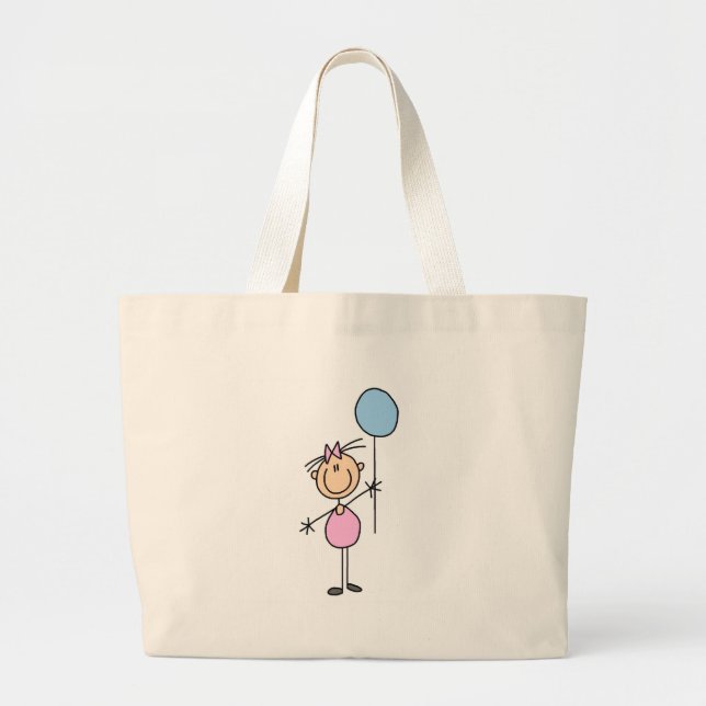 Girl With Balloon Stick Figure Bag (Front)