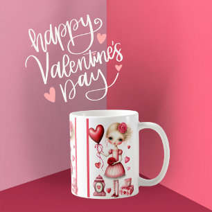 Girl with Balloon Valentine Coffee Mug