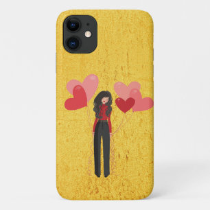 Girl with balloon whimsical iPhone 11 case