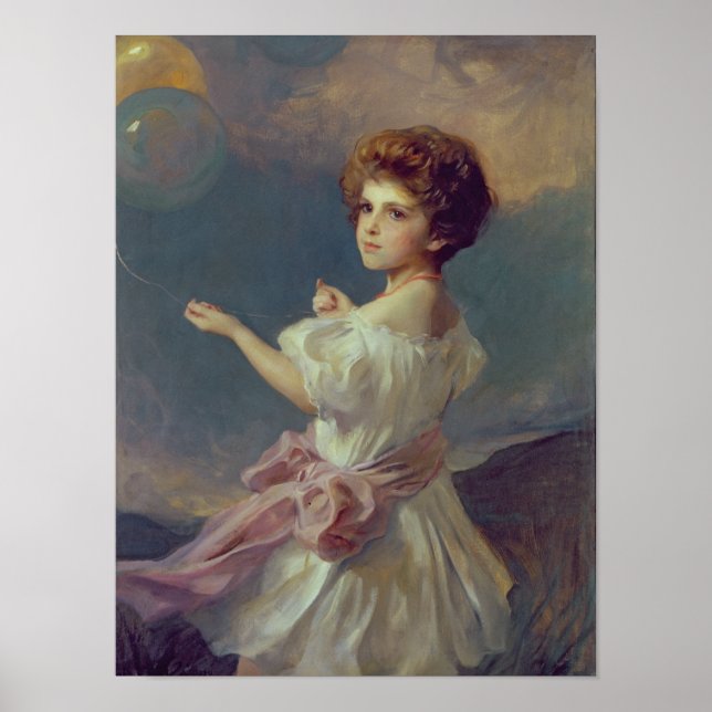 Girl with balloons poster (Front)