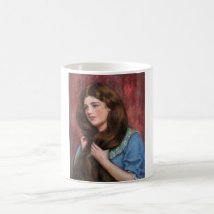Girl with Beautiful Long Brown Hair Coffee Mug