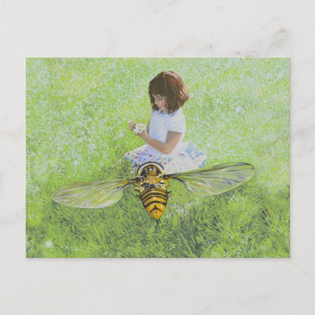 Girl with Bee Painting by Steve Berger Postcard (Front)